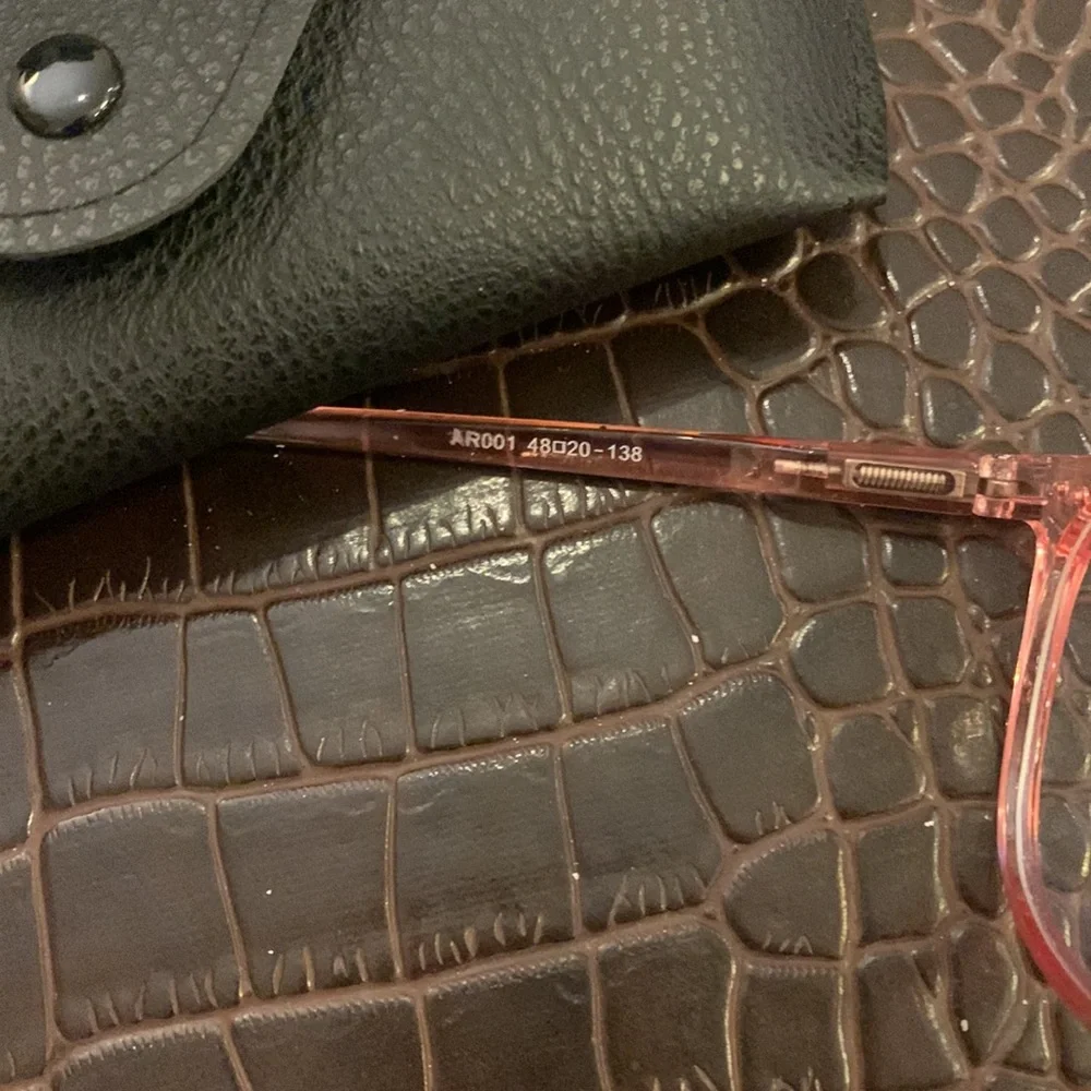 🌹 ANDWOOD • Blue-light Blocking Clear Pink 100% UV glasses & Case EUC